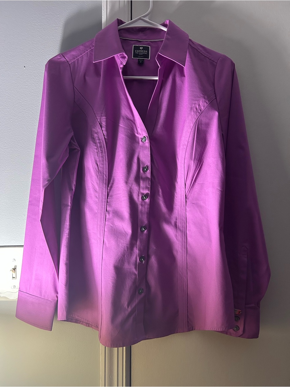 Express Purple Button-Down Essential Shirt (NEW no tag)